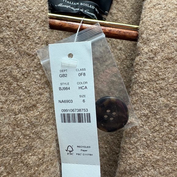 J. Crew Italian Boiled Wool Jacket Size 6 NWT - Picture 3 of 9